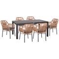 OUTDOOR DINING SET 7PCS KRUM FK21151 DARK GREY ALUMINUM-P.E.TWISTED RATTAN OUTDOOR DINING SET 7PCS KRUM FK21151 DARK GREY ALUMINUM-P.E.TWISTED RATTAN