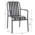 OUTDOOR DINING SET 7PCS KRUM FK21152 DARK GREY ALUMINUM OUTDOOR DINING SET 7PCS KRUM FK21152 DARK GREY ALUMINUM