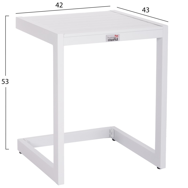SUNLOUNGER SIDE TABLE BELLING FK6274.01 ALUMINUM IN WHITE 42x43x53Hcm. SUNLOUNGER SIDE TABLE BELLING FK6274.01 ALUMINUM IN WHITE 42x43x53Hcm.