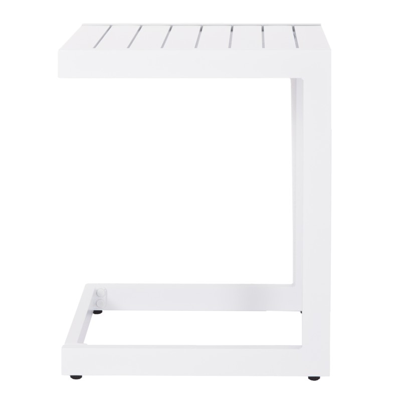 SUNLOUNGER SIDE TABLE BELLING FK6274.01 ALUMINUM IN WHITE 42x43x53Hcm. SUNLOUNGER SIDE TABLE BELLING FK6274.01 ALUMINUM IN WHITE 42x43x53Hcm.