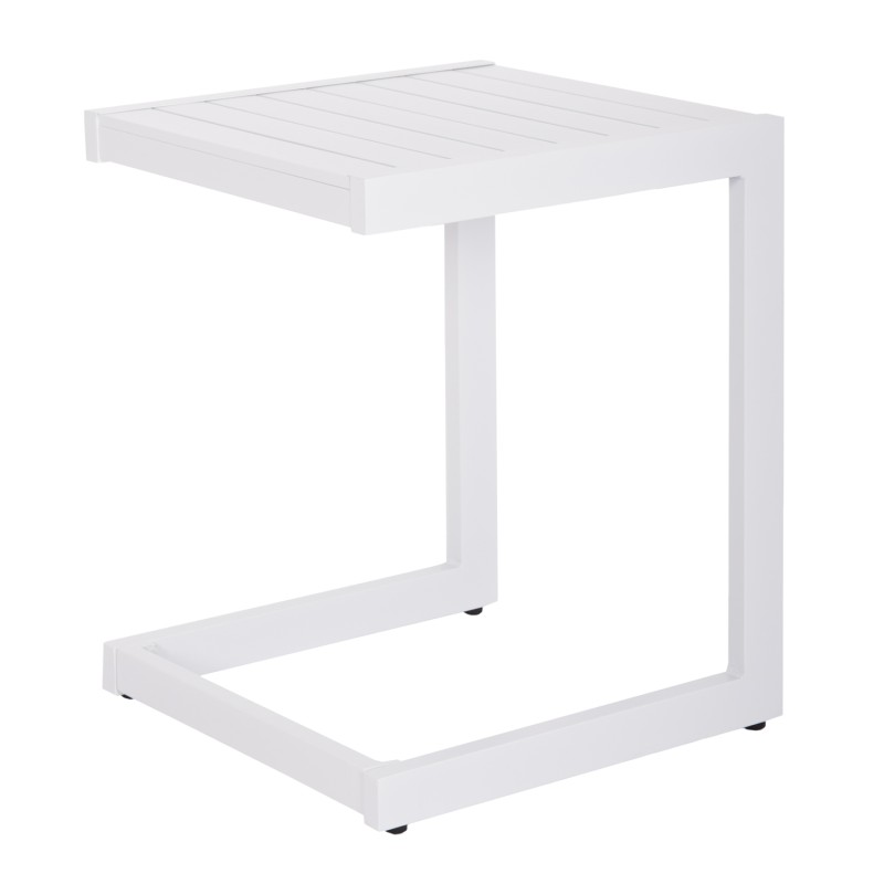 SUNLOUNGER SIDE TABLE BELLING FK6274.01 ALUMINUM IN WHITE 42x43x53Hcm. SUNLOUNGER SIDE TABLE BELLING FK6274.01 ALUMINUM IN WHITE 42x43x53Hcm.