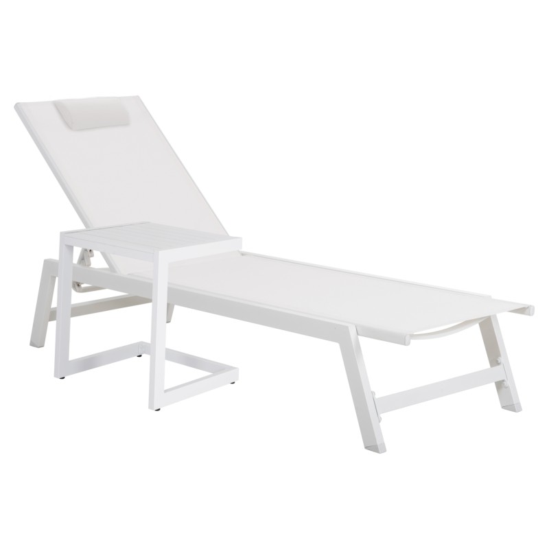 SUNLOUNGER SIDE TABLE BELLING FK6274.01 ALUMINUM IN WHITE 42x43x53Hcm. SUNLOUNGER SIDE TABLE BELLING FK6274.01 ALUMINUM IN WHITE 42x43x53Hcm.