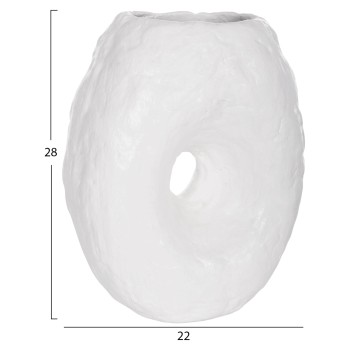 DECORATIVE TABLE VASE NAMENTIS FK4673.02S TERRACOTA IN WHITE COLOR--22x13x28Hcm. DECORATIVE TABLE VASE NAMENTIS FK4673.02S TERRACOTA IN WHITE COLOR--22x13x28Hcm.