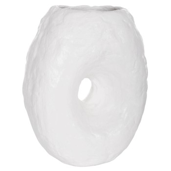 DECORATIVE TABLE VASE NAMENTIS FK4673.02S TERRACOTA IN WHITE COLOR--22x13x28Hcm.