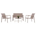 OUTDOOR LOUNGE SET 4PCS JULIETTE FK6280.04 CAPPUCCINO ALUMINUM-TEXTILENE--TEMPERED GLASS OUTDOOR LOUNGE SET 4PCS JULIETTE FK6280.04 CAPPUCCINO ALUMINUM-TEXTILENE--TEMPERED GLASS