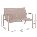 OUTDOOR LOUNGE SET 4PCS JULIETTE FK6280.04 CAPPUCCINO ALUMINUM-TEXTILENE--TEMPERED GLASS OUTDOOR LOUNGE SET 4PCS JULIETTE FK6280.04 CAPPUCCINO ALUMINUM-TEXTILENE--TEMPERED GLASS