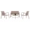 OUTDOOR LOUNGE SET 4PCS JULIETTE FK6280.04 CAPPUCCINO ALUMINUM-TEXTILENE--TEMPERED GLASS