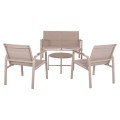 OUTDOOR LOUNGE SET 4PCS JULIETTE FK6280.04 CAPPUCCINO ALUMINUM-TEXTILENE--TEMPERED GLASS OUTDOOR LOUNGE SET 4PCS JULIETTE FK6280.04 CAPPUCCINO ALUMINUM-TEXTILENE--TEMPERED GLASS