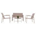 OUTDOOR LOUNGE SET 4PCS JULIETTE FK6280.04 CAPPUCCINO ALUMINUM-TEXTILENE--TEMPERED GLASS OUTDOOR LOUNGE SET 4PCS JULIETTE FK6280.04 CAPPUCCINO ALUMINUM-TEXTILENE--TEMPERED GLASS