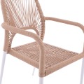 OUTDOOR DINING SET 7PCS KRUM FK21131 WHITE ALUMINUM--P.E.TWISTED RATTAN OUTDOOR DINING SET 7PCS KRUM FK21131 WHITE ALUMINUM--P.E.TWISTED RATTAN