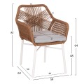 OUTDOOR DINING SET 7PCS KRUM FK21132 WHITE ALUMINUM--P.E.TWISTED RATTAN OUTDOOR DINING SET 7PCS KRUM FK21132 WHITE ALUMINUM--P.E.TWISTED RATTAN
