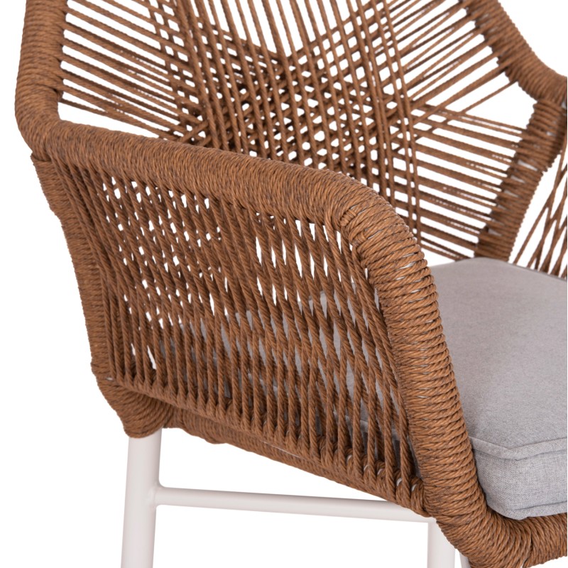 OUTDOOR DINING SET 7PCS KRUM FK21132 WHITE ALUMINUM--P.E.TWISTED RATTAN OUTDOOR DINING SET 7PCS KRUM FK21132 WHITE ALUMINUM--P.E.TWISTED RATTAN