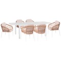 OUTDOOR DINING SET 7PCS KRUM FK21149 WHITE ALUMINUM--P.E. RATTAN OUTDOOR DINING SET 7PCS KRUM FK21149 WHITE ALUMINUM--P.E. RATTAN