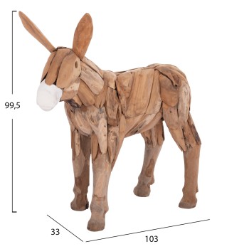 DECORATIVE DONKEY FK4387 RECYCLED TEAK WOOD IN NATURAL COLOR 103x33x99,5Hcm.