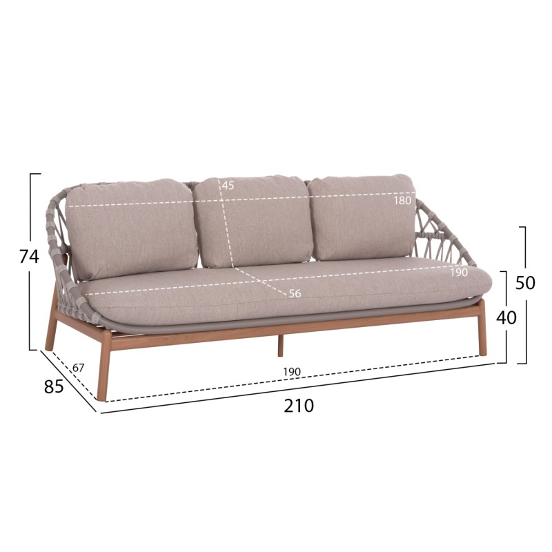 OUTDOOR LOUNGE SET 5PCS KROM FK6360.02 ALUMINUM--STRAP ROPE--3D PRINTED GLASS TOP OUTDOOR LOUNGE SET 5PCS KROM FK6360.02 ALUMINUM--STRAP ROPE--3D PRINTED GLASS TOP