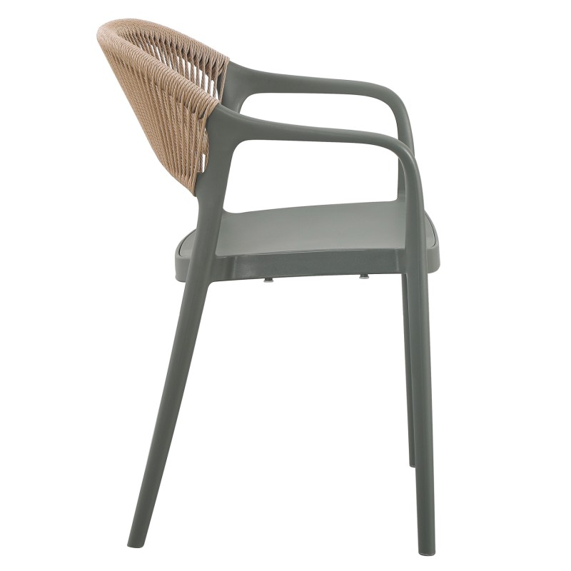 ARMCHAIR POLYPROPYLENE EVA FK6155.05 OLIVE GREEN-- BEIGE PP ROPE 56.5x53x80Hcm. ARMCHAIR POLYPROPYLENE EVA FK6155.05 OLIVE GREEN-- BEIGE PP ROPE 56.5x53x80Hcm.