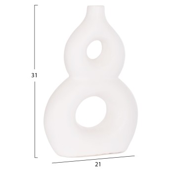 TABLE DECORATIVE VASE FIORIN FK4666.02S TERRACOTA IN WHITE--21x7.5x31Hcm. TABLE DECORATIVE VASE FIORIN FK4666.02S TERRACOTA IN WHITE--21x7.5x31Hcm.