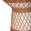 SIDE TABLE ROUND DELIA FK18167.02 FIBER CEMENT WHITE & RATTAN Φ40x45Hcm.