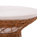 SIDE TABLE ROUND DELIA FK18167.02 FIBER CEMENT WHITE & RATTAN Φ40x45Hcm.