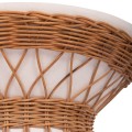 SIDE TABLE ROUND DELIA FK18167.02 FIBER CEMENT WHITE & RATTAN Φ40x45Hcm.