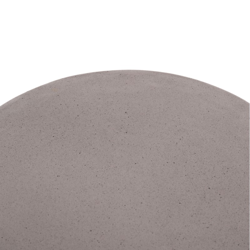 SIDE TABLE ROUND DELIA FK18167.03 FIBER CEMENT GREY & RATTAN Φ40x45Hcm.