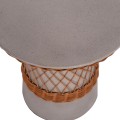 SIDE TABLE ROUND DELIA FK18167.03 FIBER CEMENT GREY & RATTAN Φ40x45Hcm.