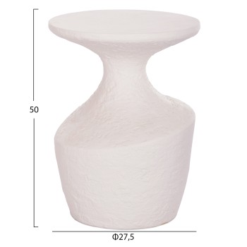 SIDE TABLE REBON FK18156.02S FIBER CEMENT IN WHITE--Φ27.5x50Hcm SIDE TABLE REBON FK18156.02S FIBER CEMENT IN WHITE--Φ27.5x50Hcm