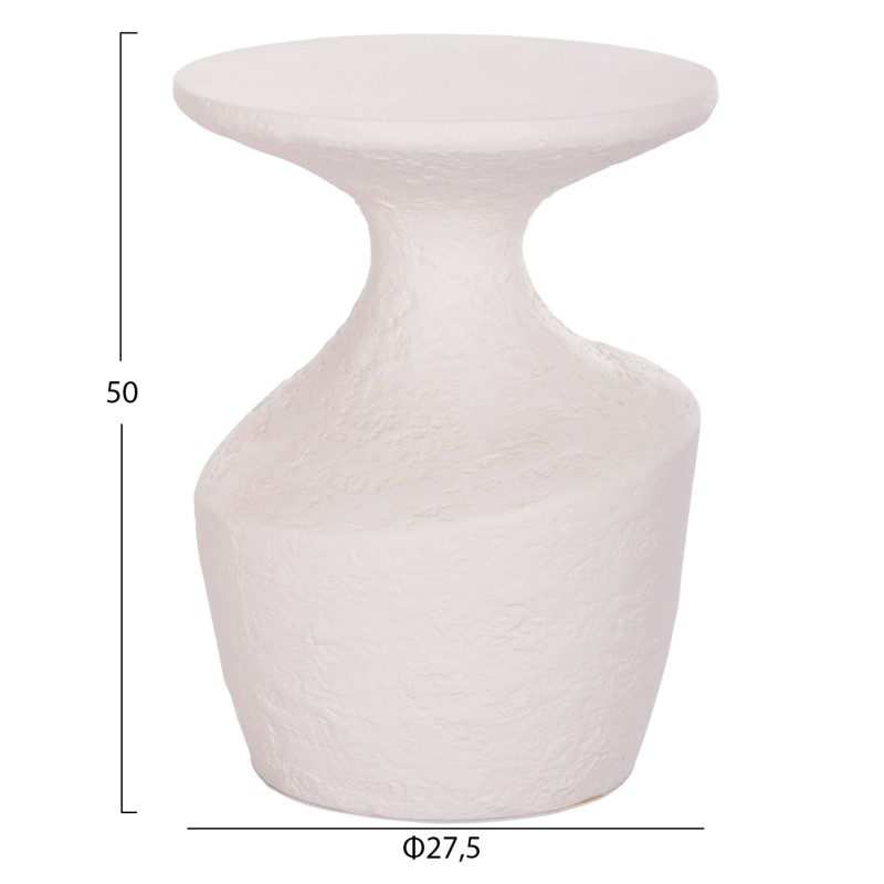 SIDE TABLE REBON FK18156.02S FIBER CEMENT IN WHITE--Φ27.5x50Hcm