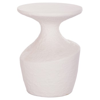 SIDE TABLE REBON FK18156.02S FIBER CEMENT IN WHITE--Φ27.5x50Hcm