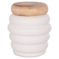 STOOL PUFFAT FK18172.02 FIBER CEMENT IN WHITE-TEAK WOOD TOP Φ45x46Hcm. STOOL PUFFAT FK18172.02 FIBER CEMENT IN WHITE-TEAK WOOD TOP Φ45x46Hcm.