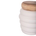 STOOL PUFFAT FK18172.02 FIBER CEMENT IN WHITE-TEAK WOOD TOP Φ45x46Hcm. STOOL PUFFAT FK18172.02 FIBER CEMENT IN WHITE-TEAK WOOD TOP Φ45x46Hcm.