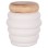 STOOL PUFFAT FK18172.02 FIBER CEMENT IN WHITE-TEAK WOOD TOP Φ45x46Hcm.
