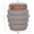 STOOL PUFFAT FK18172.03 FIBER CEMENT IN GREY-TEAK WOOD TOP Φ45x46Hcm. STOOL PUFFAT FK18172.03 FIBER CEMENT IN GREY-TEAK WOOD TOP Φ45x46Hcm.