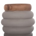 STOOL PUFFAT FK18172.03 FIBER CEMENT IN GREY-TEAK WOOD TOP Φ45x46Hcm. STOOL PUFFAT FK18172.03 FIBER CEMENT IN GREY-TEAK WOOD TOP Φ45x46Hcm.