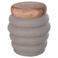 STOOL PUFFAT FK18172.03 FIBER CEMENT IN GREY-TEAK WOOD TOP Φ45x46Hcm. STOOL PUFFAT FK18172.03 FIBER CEMENT IN GREY-TEAK WOOD TOP Φ45x46Hcm.