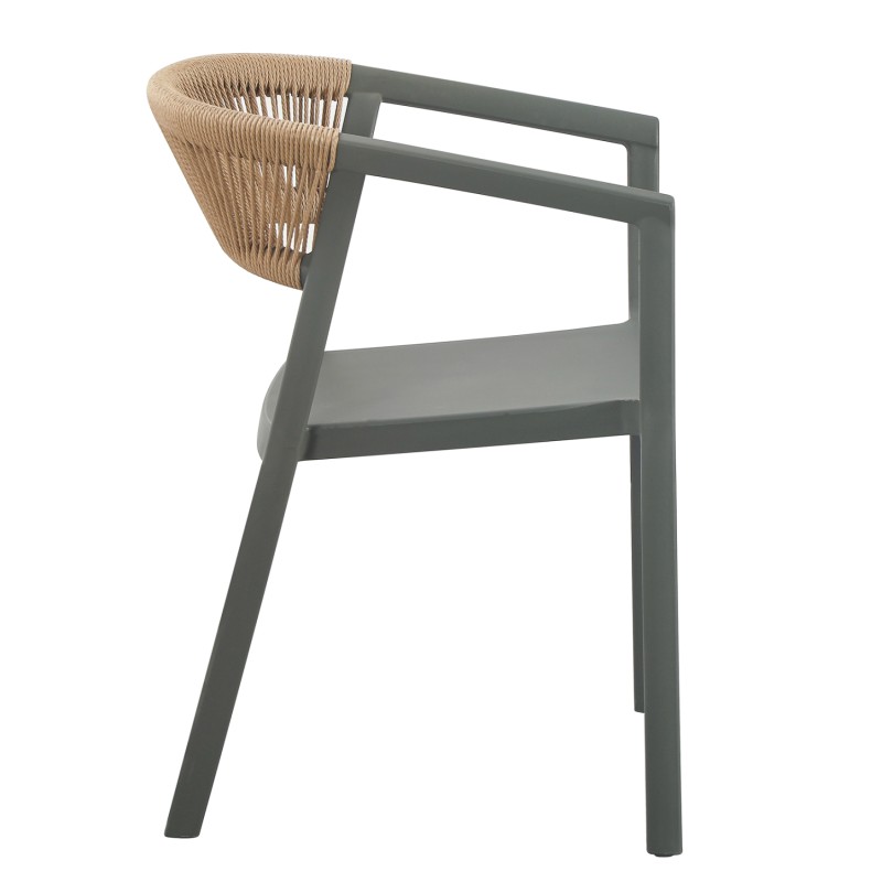 ARMCHAIR POLYPROPYLENE BOGI FK6240.05 OLIVE GREEN WITH BEIGE PP ROPE 54x53x75Hcm. ARMCHAIR POLYPROPYLENE BOGI FK6240.05 OLIVE GREEN WITH BEIGE PP ROPE 54x53x75Hcm.