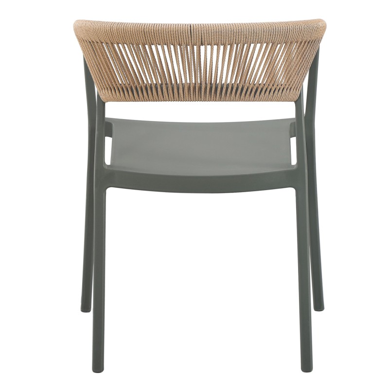 ARMCHAIR POLYPROPYLENE BOGI FK6240.05 OLIVE GREEN WITH BEIGE PP ROPE 54x53x75Hcm. ARMCHAIR POLYPROPYLENE BOGI FK6240.05 OLIVE GREEN WITH BEIGE PP ROPE 54x53x75Hcm.