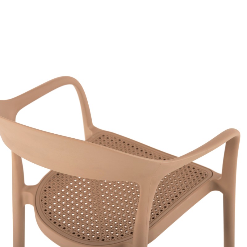 OUTDOOR DINING SET 3PCS CLEO FK21136 POLYPROPYLENE IN CAPPUCCINO COLOR