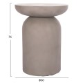 SIDE TABLE ANNA FK18160.03 FIBER CEMENT IN GREY--Φ60x76Hcm. SIDE TABLE ANNA FK18160.03 FIBER CEMENT IN GREY--Φ60x76Hcm.
