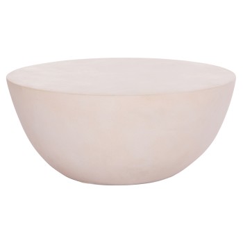COFFEE TABLE ROUND ALLAN FK18162.02 FIBER CEMENT IN WHITE--Φ92x49Hcm.