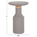 SIDE TABLE TRED(T) FK18169.03 FIBER CEMENT IN GREY-NATURAL RATTAN--Φ40x61Hcm.