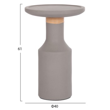 SIDE TABLE TRED(T) FK18169.03 FIBER CEMENT IN GREY-NATURAL RATTAN--Φ40x61Hcm. SIDE TABLE TRED(T) FK18169.03 FIBER CEMENT IN GREY-NATURAL RATTAN--Φ40x61Hcm.