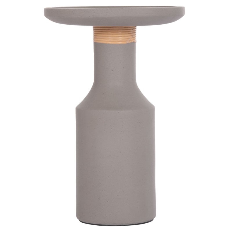 SIDE TABLE TRED(T) FK18169.03 FIBER CEMENT IN GREY-NATURAL RATTAN--Φ40x61Hcm.
