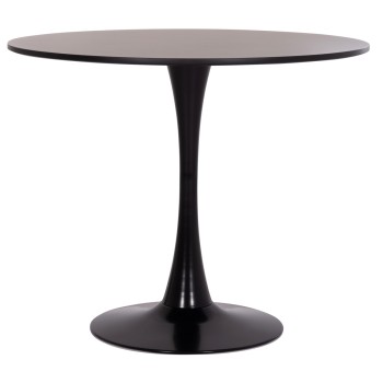 ROUND DINING TABLE BROLIN FK18141.02 MDF TOP-METAL BASE--BLACK Φ90x73Hcm.