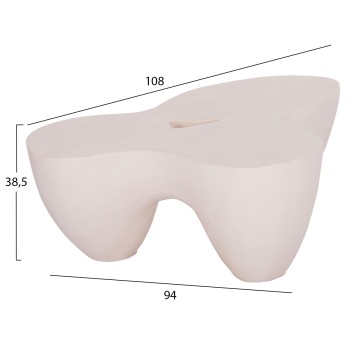 COFFEE TABLE SALLEN FK18161.02 FIBER CEMENT IN WHITE--108x94x38.5Hcm.