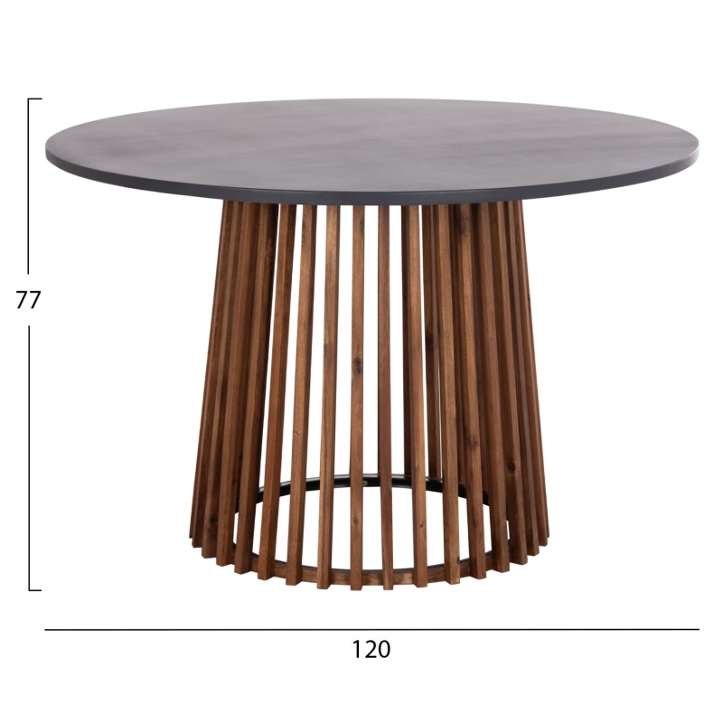 OUTDOOR ROUND DINING TABLE CRISTOBAL FK6235 ACACIA WOOD-CEMENT TOP Φ120x77Hcm.