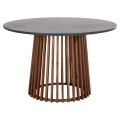 OUTDOOR ROUND DINING TABLE CRISTOBAL FK6235 ACACIA WOOD-CEMENT TOP Φ120x77Hcm.