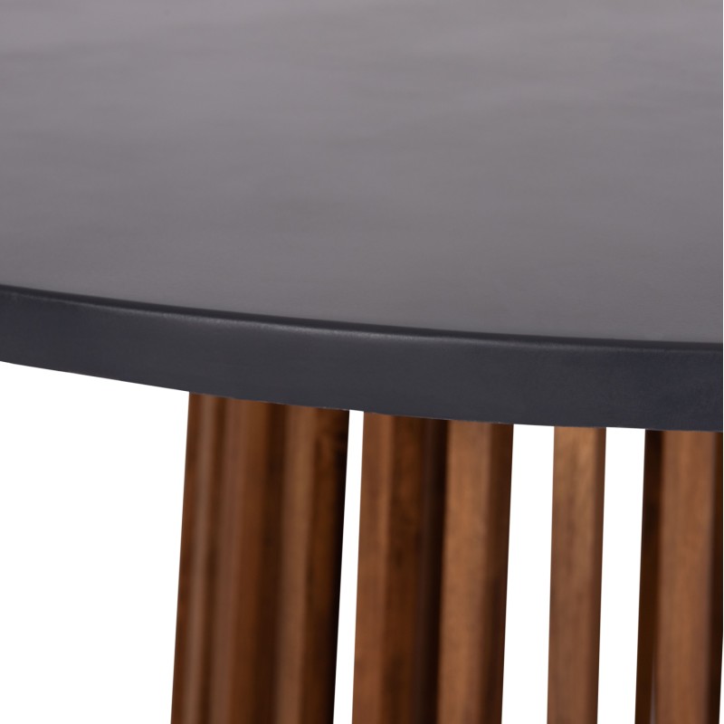 OUTDOOR ROUND DINING TABLE CRISTOBAL FK6235 ACACIA WOOD-CEMENT TOP Φ120x77Hcm.