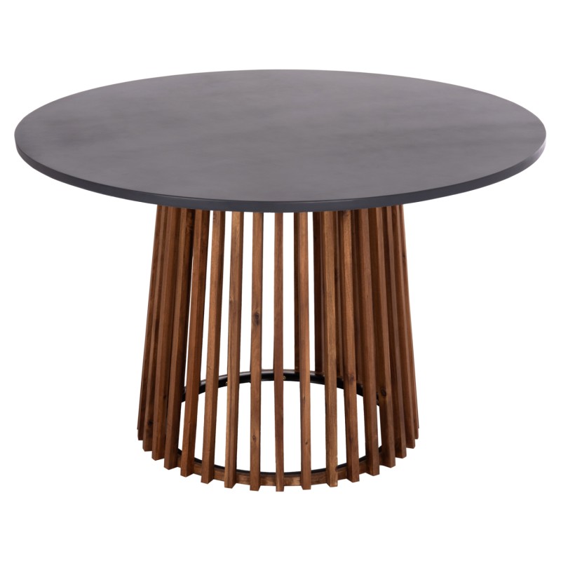 OUTDOOR ROUND DINING TABLE CRISTOBAL FK6235 ACACIA WOOD-CEMENT TOP Φ120x77Hcm.