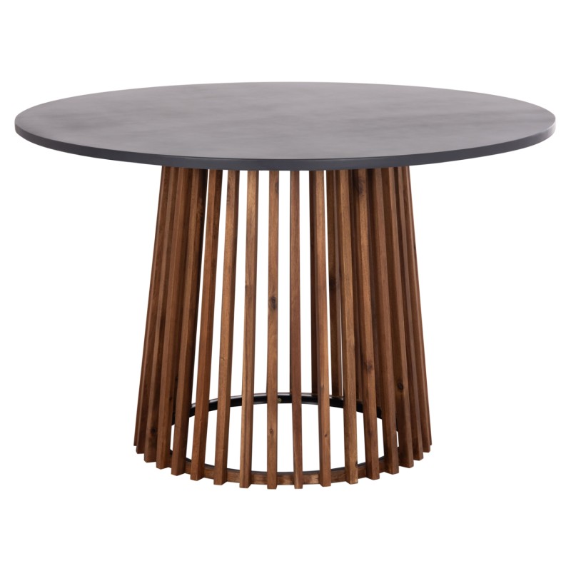 OUTDOOR ROUND DINING TABLE CRISTOBAL FK6235 ACACIA WOOD-CEMENT TOP Φ120x77Hcm.